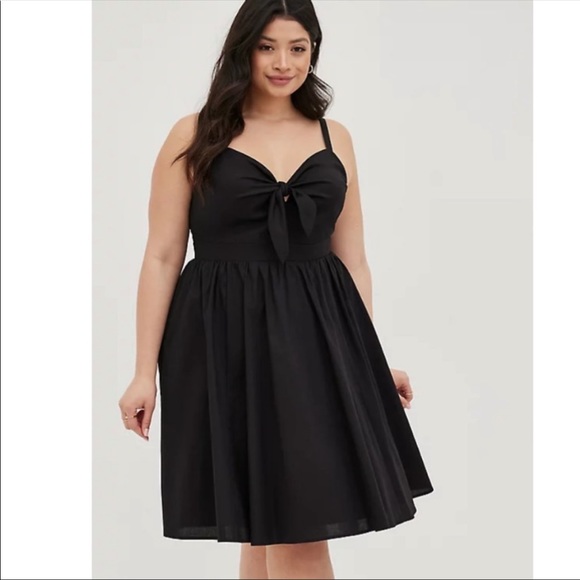 NWT TORRID pinup girl style tie front fit & flare dress - Picture 2 of 7